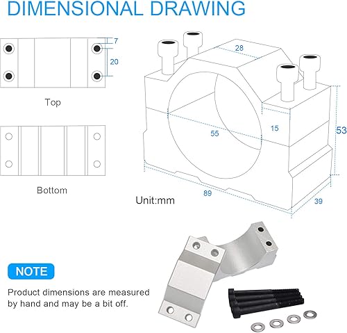 Miniatura 4 de Daedalus Soporte de montaje de abrazadera de husillo de 2.165 in Uso para máquina de motor de fresado CNC de husillo (abrazadera de 2.165 in)