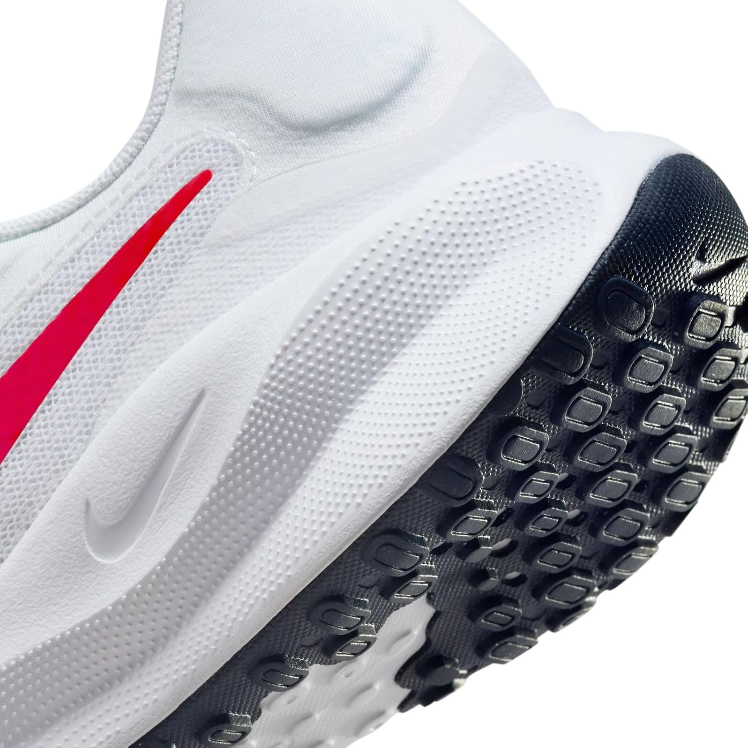 NIKE Revolution 7, Men's Running Shoes, White University Red Midnight Navy, 9.5 AU