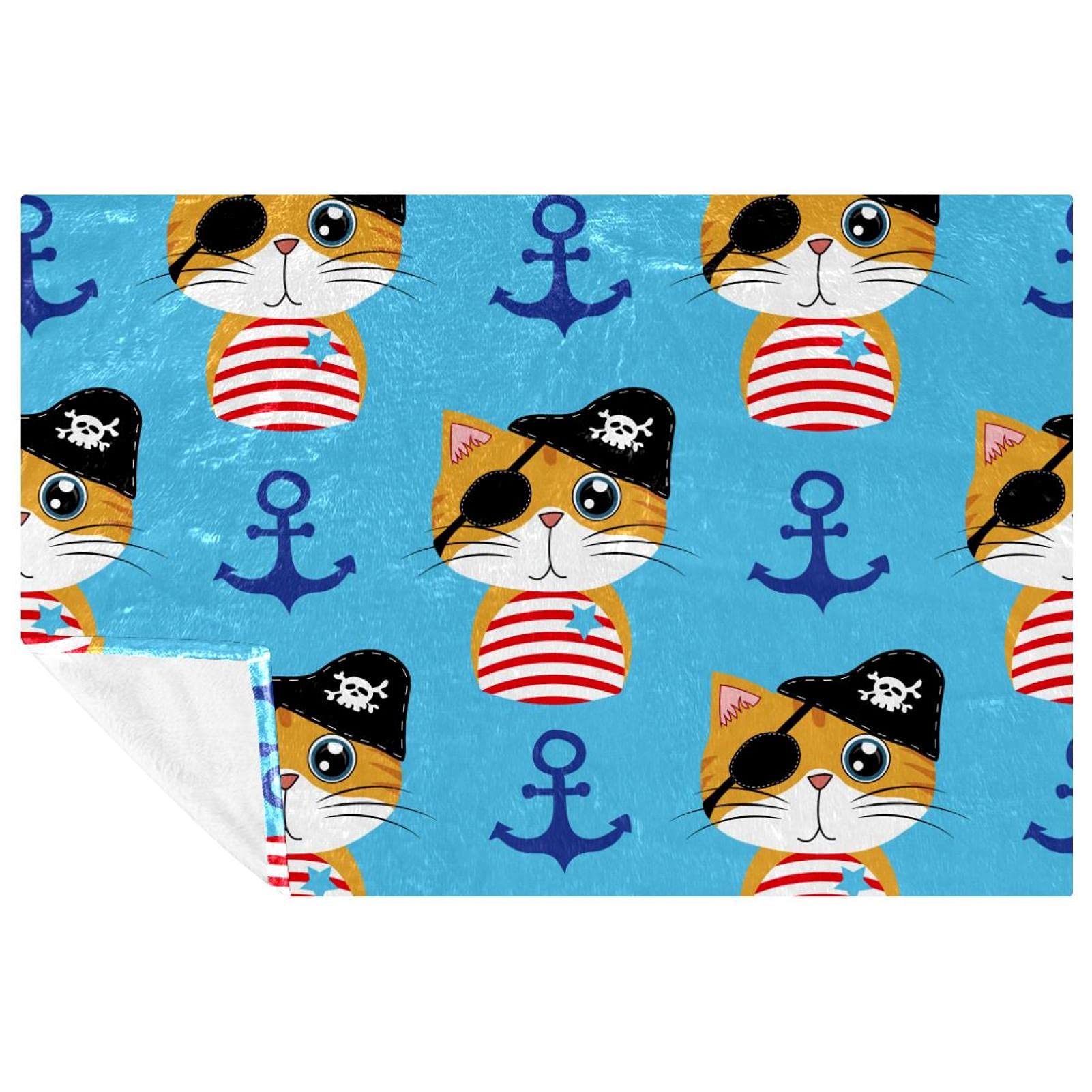 Plaid chat pirate jeté de lit chaud et couverture de pique-nique