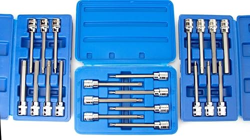 Juego de 21 piezas VCT 38" Drive MM SAE EXTRA LARGO 4-12" largo HEX TORX BIT SET