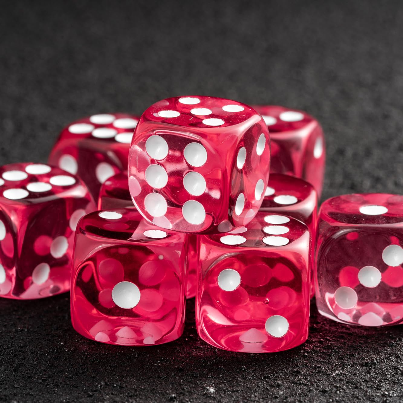 Regy 10PCS Polyhedral D6 Dice 16mm Acrylic Dice Game Dice for RPG MTG DND Table Games (Transparent Red) 2