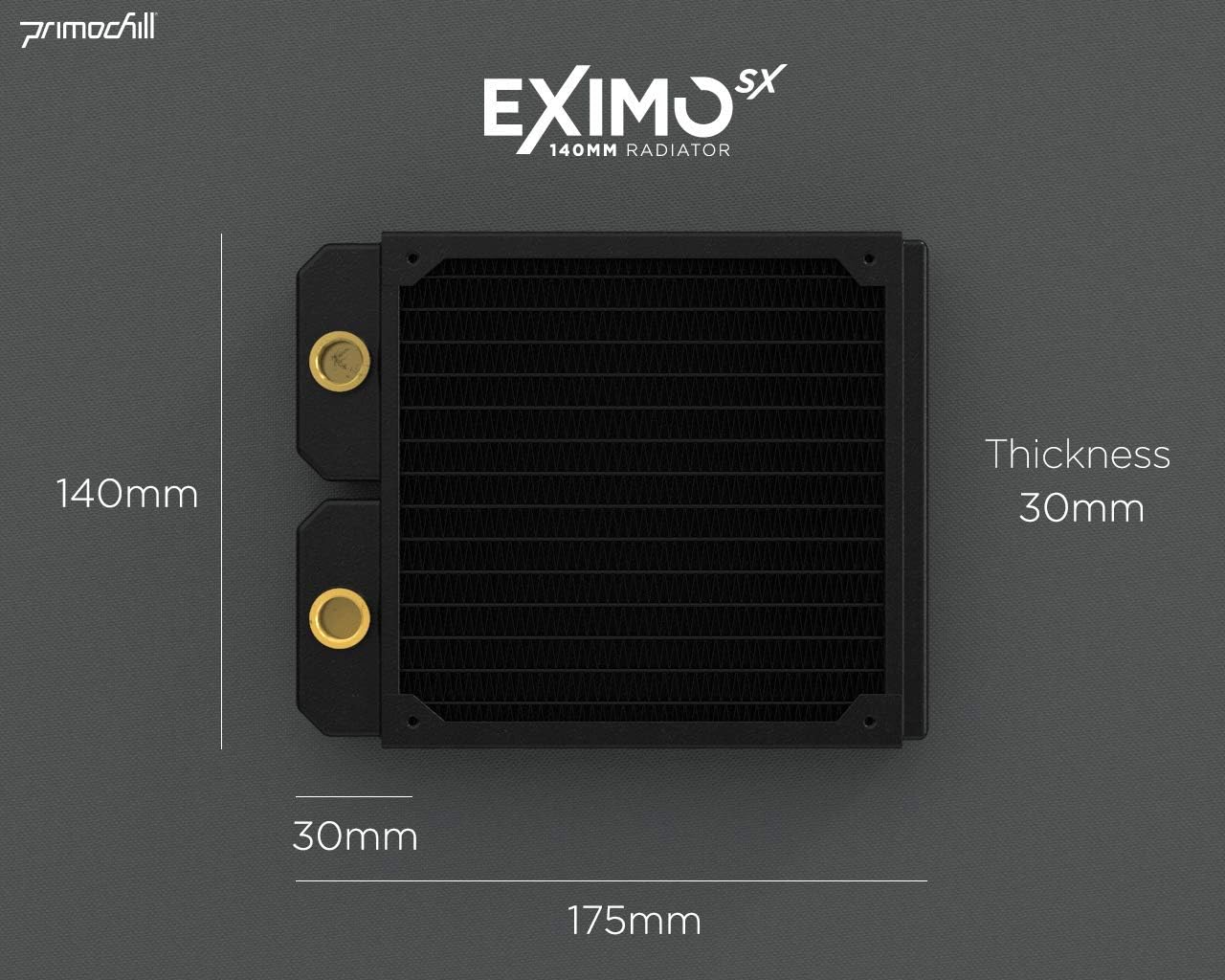 Best Seller PrimoChill 140mm EximoSX Slim Radiator - Satin Black