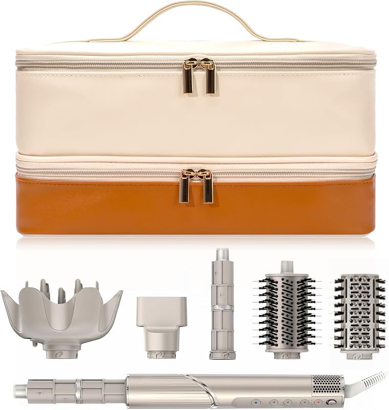 Travel Carrying Case for Hair Dryer Shark Flexstyle FlexFusion Airwrap Brush Double Layer Storage Bag Hair Accessories Tools Storage Case for Revlon Hairdryer Styler/Shark SpeedStyle Organizer Bag
