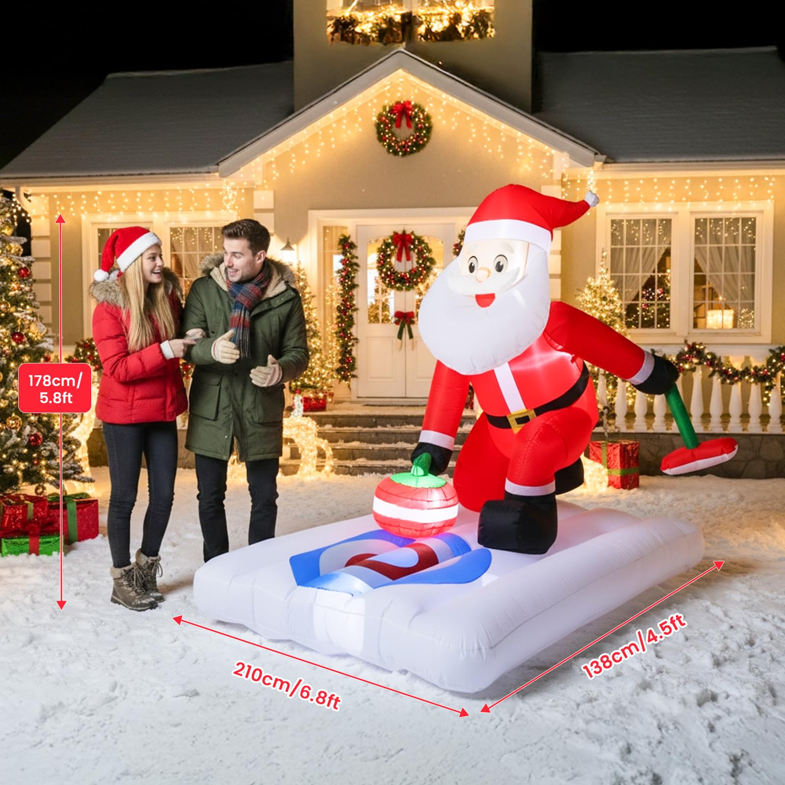 Amazon.co.jp: BLOOMWIN クリスマス 空気注入式 屋外装飾 7フィート x