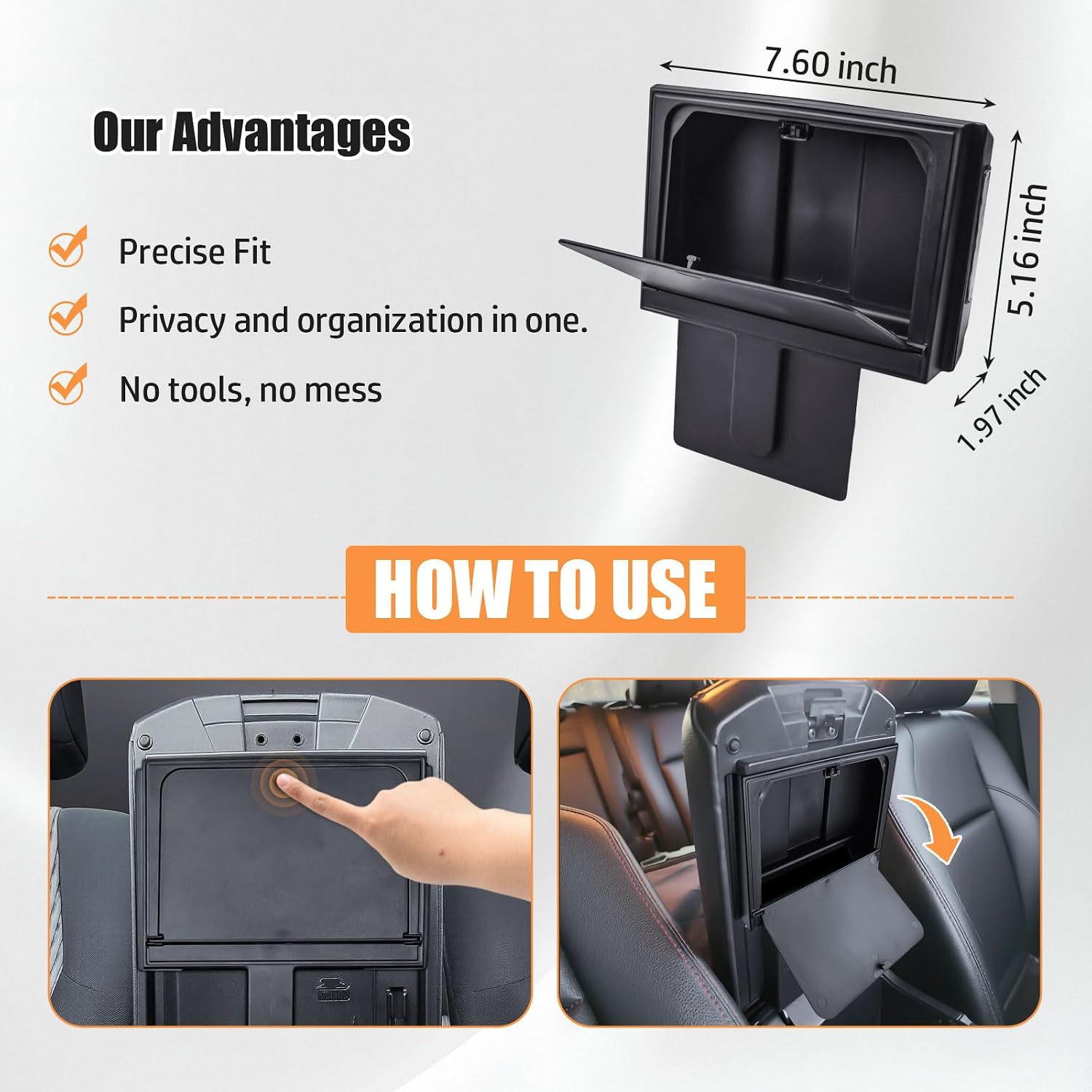 TACORBO Hidden Storage Box and Center Console Cup Holder Liner Inserts Compatible with Toyota 4Runner Accessories 2014-2020 2021 2022 2023 2024, One-Touch Center Console Organizer