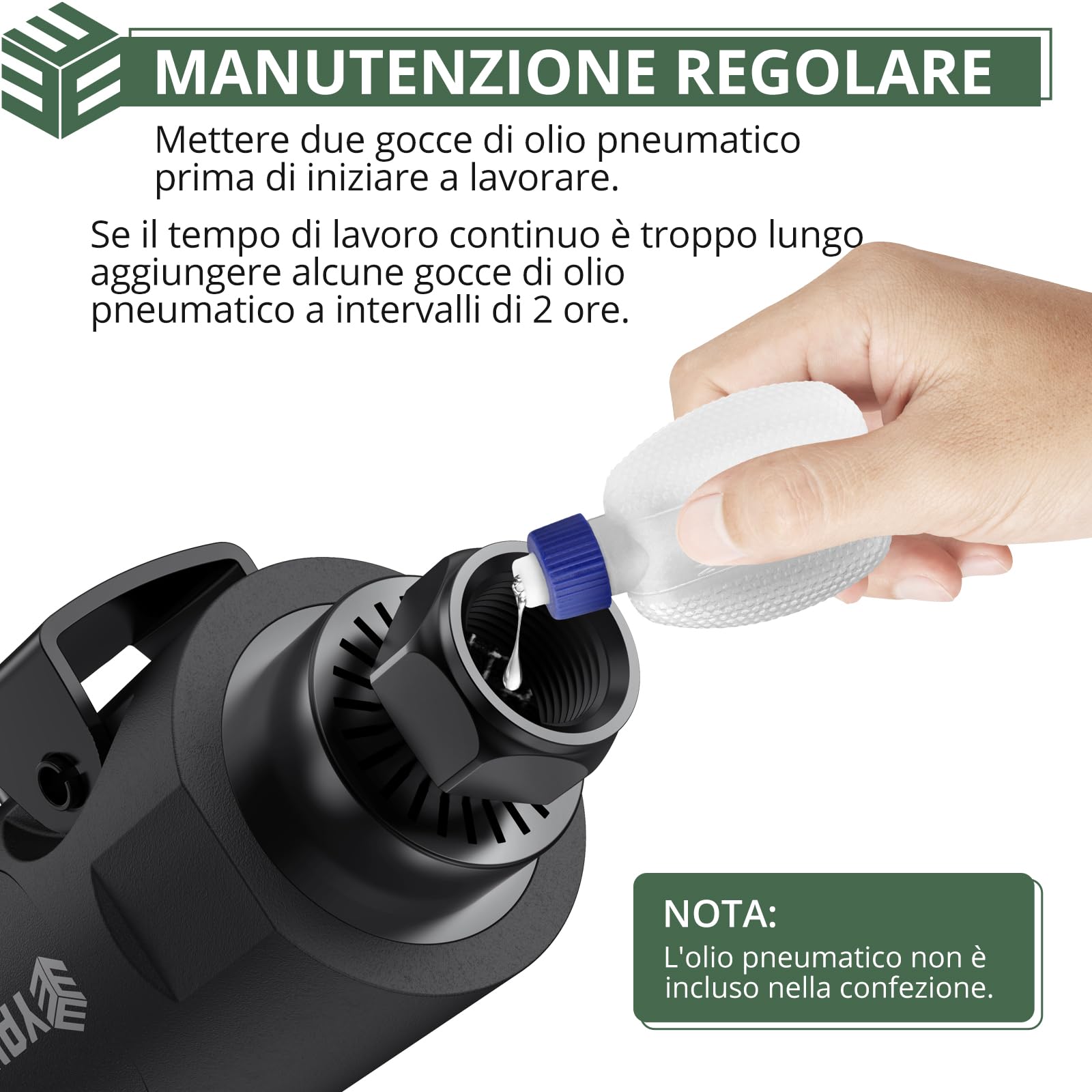 EYPINS Smerigliatrice Pneumatica Diritta,25000 rpm,Smerigliatrice Pneumatica Angolare Compressa con 1/4 "e 3/8" Mandrini,Adatta per Lucidatura,Sbavatura