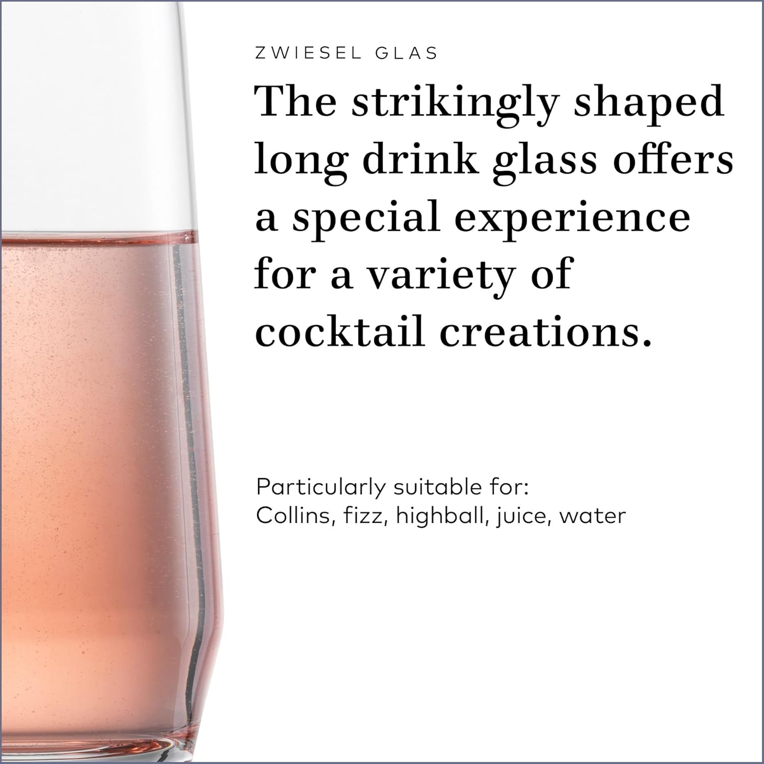 ZWIESEL GLAS Pure Longdrink Glass (Set of 6), Bar Glasses for Long Drinks, Dishwasher-Safe Tritan Crystal Glasses, Made in Germany (18 Ounce)