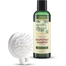New Abera Grapefruit Hair Growth Shampoo for Damaged, Weak, Hair Loss and Thinning Hair with Citrus Paradisi Peel Extract, Flavonoids, Vitamin C, Repairs & Strengthens Hair, Scalp Brush, Fl Oz 6.09