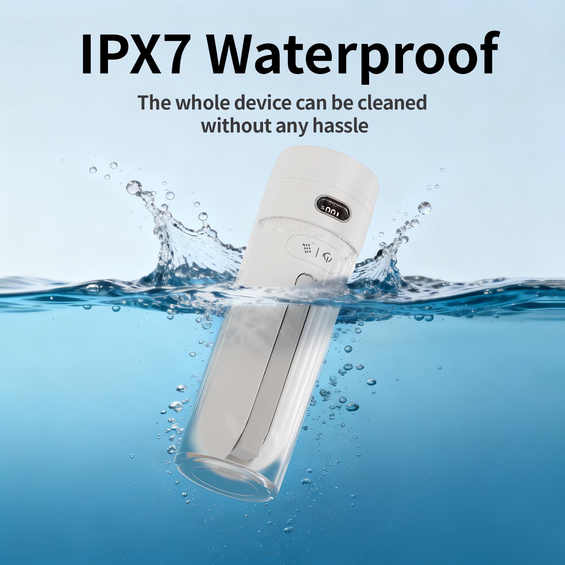 Portable Electric Menstrual Cup Cleaner - Rechargeable Personal Hygiene Device for Women's Intimate Care During Menstruation - Travel-Friendly Peri Bottle Washer White
