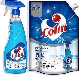 Glass and Surface Cleaner Liquid Spray - 1 Litre Refill + 500ml Spray | India's #1 All-Purpose Glass Cleaner for Car, Kitchen and Home Surfaces | Multi Surface Cleaner