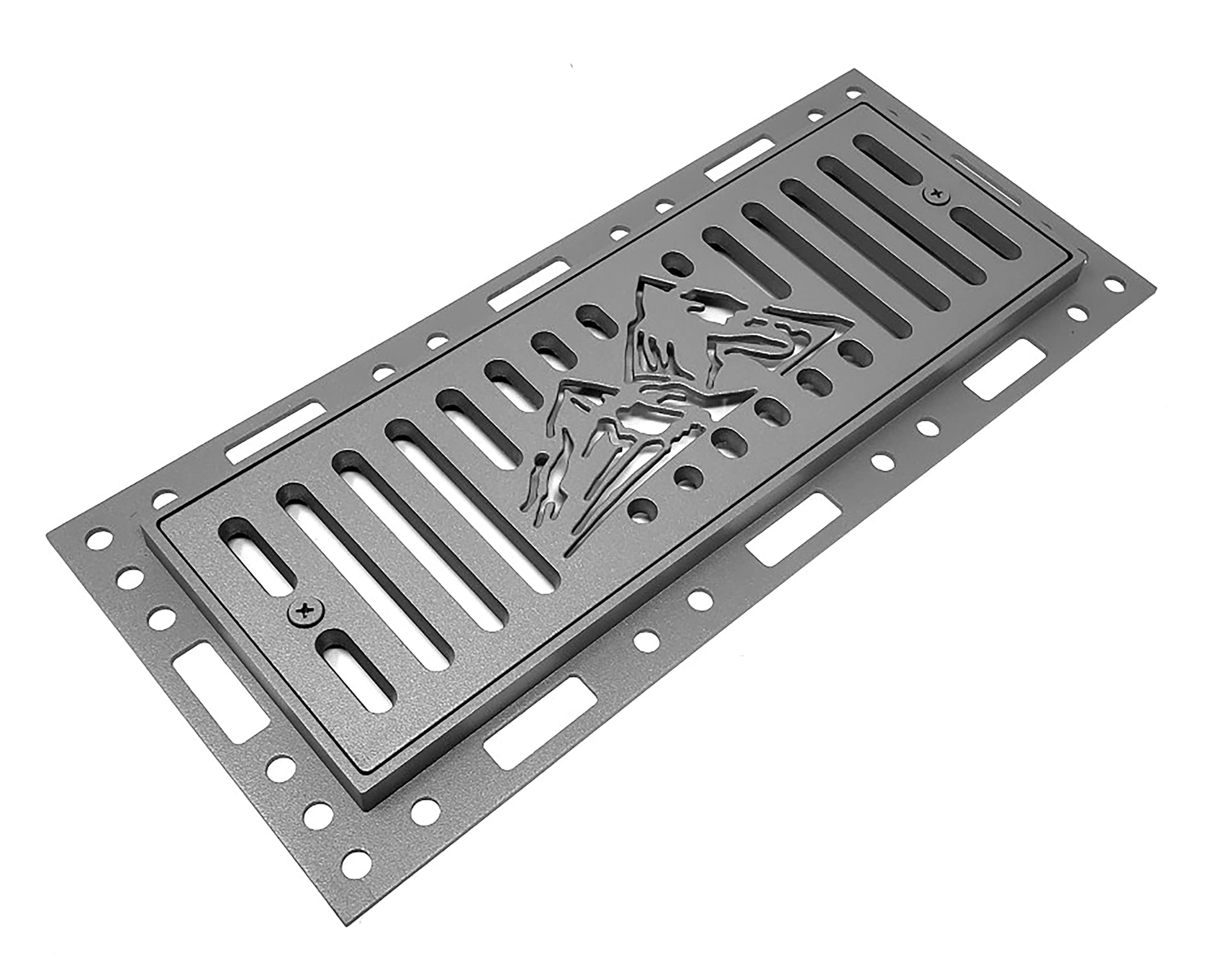 Original Ventique Avalanche Flush Mount Metal Floor Vent (4x12, Mountain Fog)