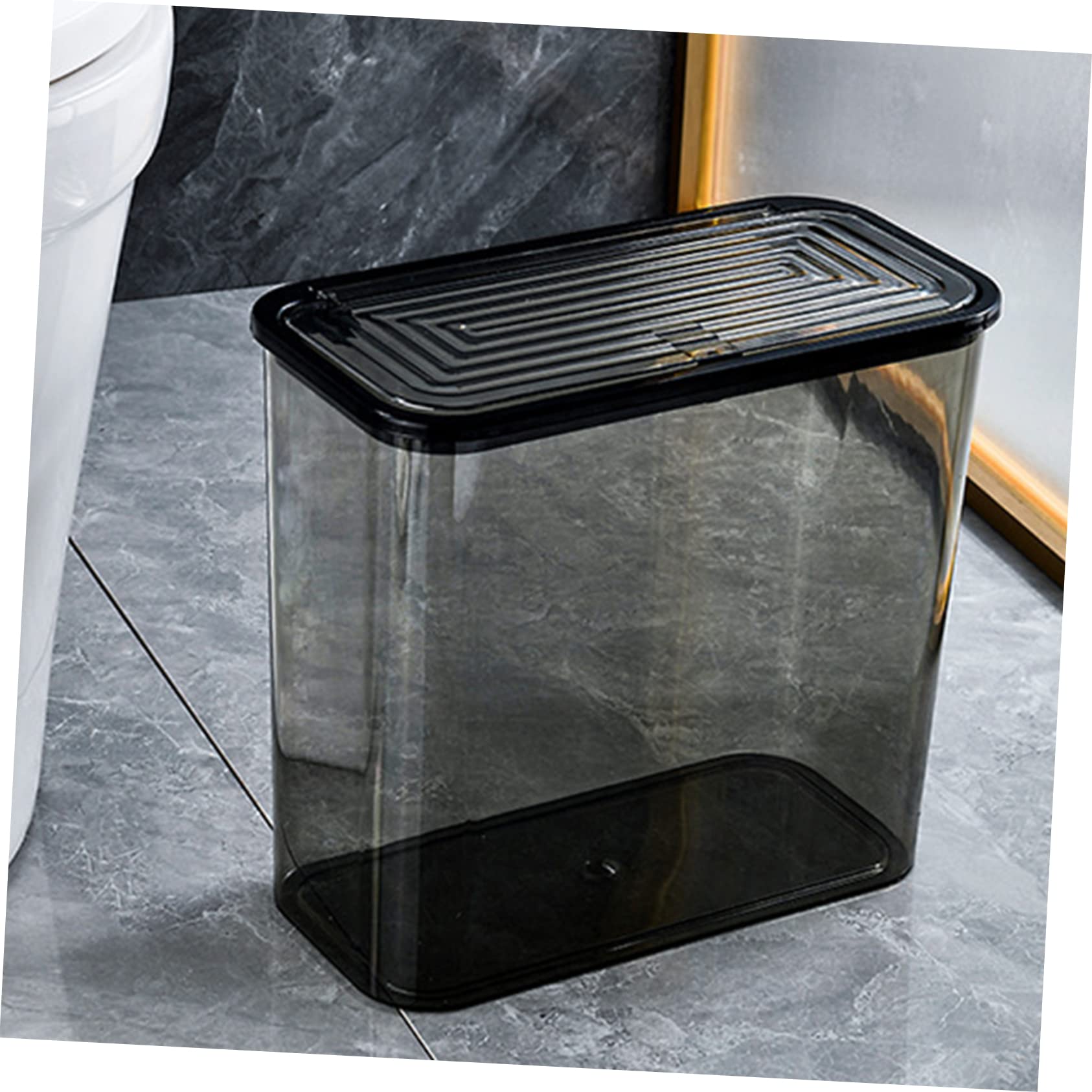 Alipis Bote de Basura con Tapa de Plástico Transparente de Gran Capacidad | Uso Diario para Hogar y Cocina, Fácil Cambio de Bolsa, para Reciclaje y Recogida de Papeles