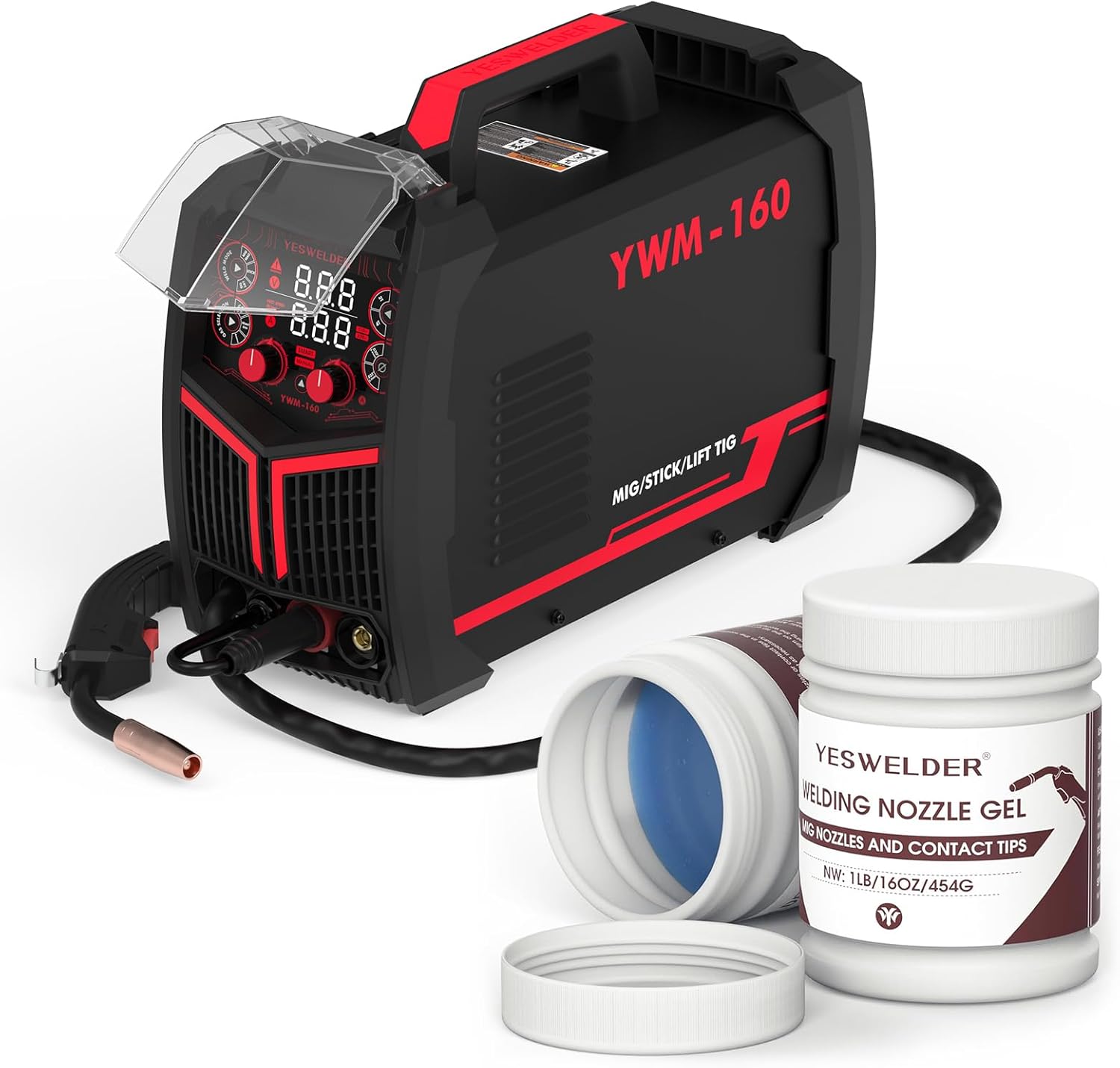 YESWELDER Gas Gasless 160A multiprocess MIG Welder，Flux Cored/MIG/Lift