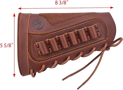 Miniatura 5 de Buttstock de cuero genuino con cartucho, soporte de carcasa para .308 .300 44mag 410 Winchester Marlin diestrozurdo