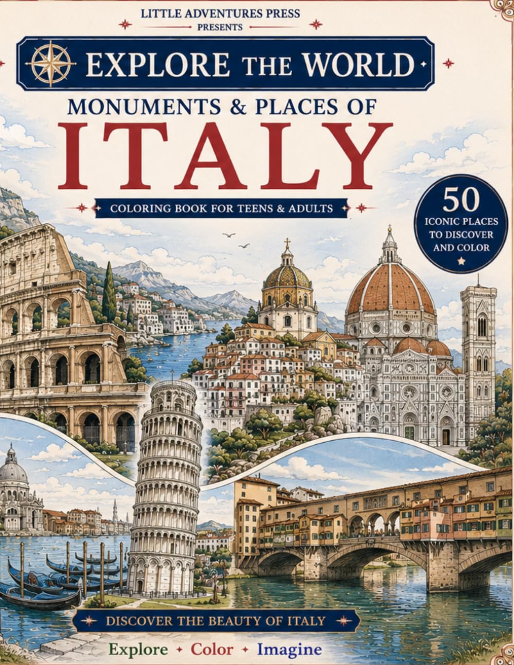 Monuments & Places of Italy: 50 Iconic places to discover and color (Lumo Adventures)