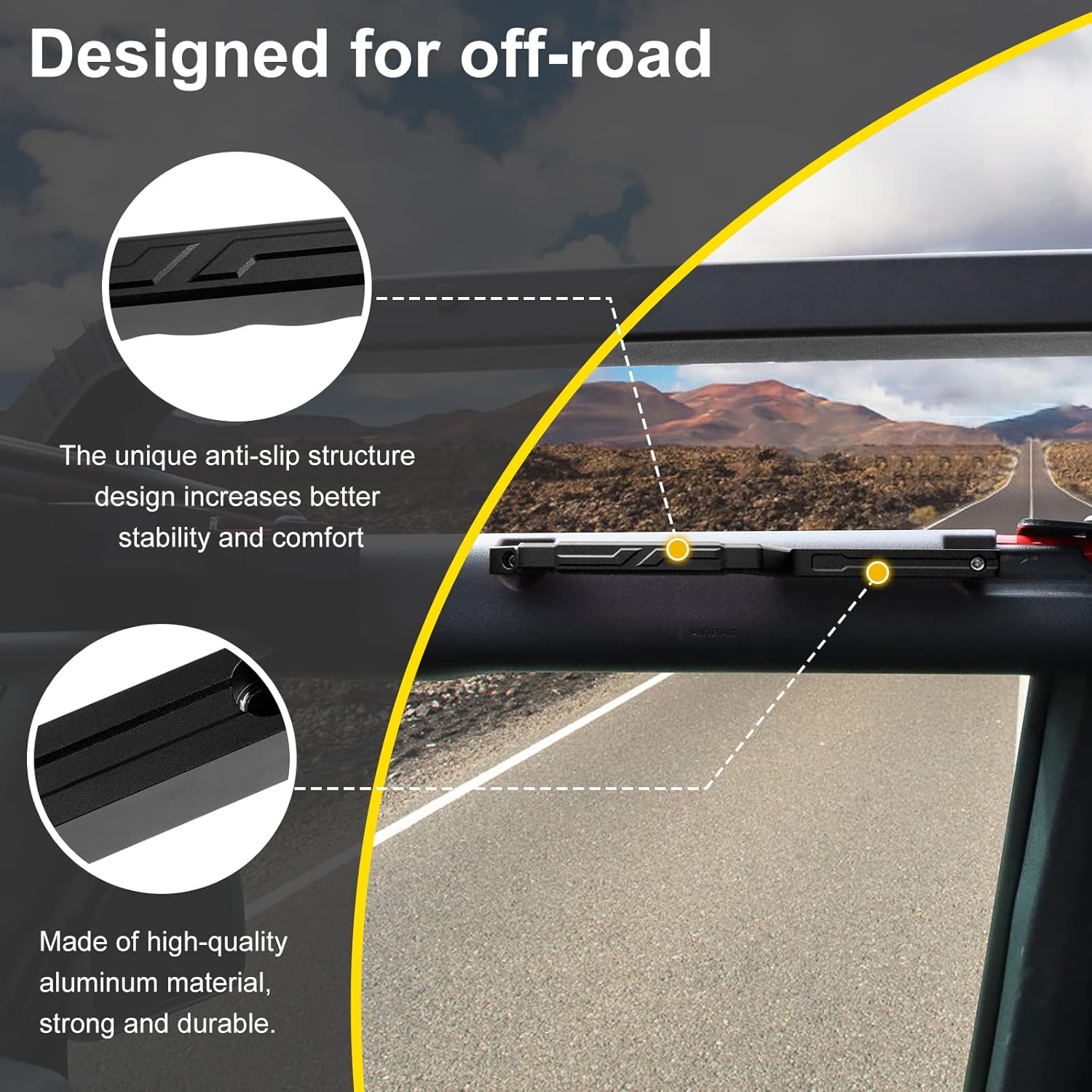 G Grab Handles for Ford Bronco 2021 2022 2023 2024 Accessories 2/4 Door, 2 Pack Roll Bar Black Grab Handles for Ford Bronco Front Seat