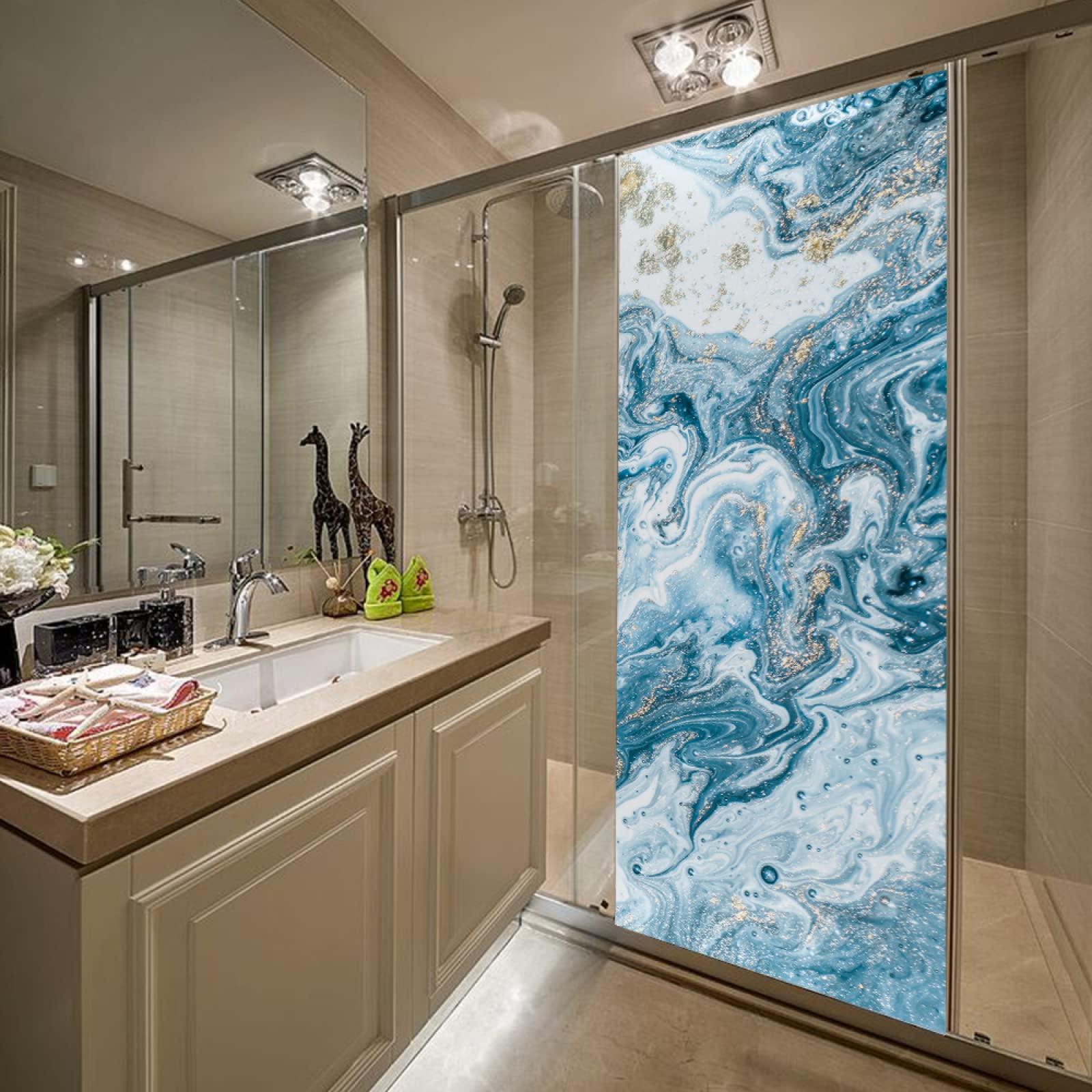 thumbnail: 3D Deursticker Wit Marmer - Zelfklevende Muursticker Voor Binnendeuren (90,3 X 180 Cm)