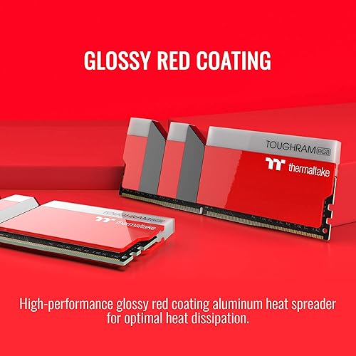 Miniatura 3 de Thermaltake TOUGHRAM RGB DDR4 3600 MHz 16 GB (8 GB x 2) Memoria  16.8 millones de colores, AlexaRazer Chroma5V tarjeta madre sincronizada, rojo