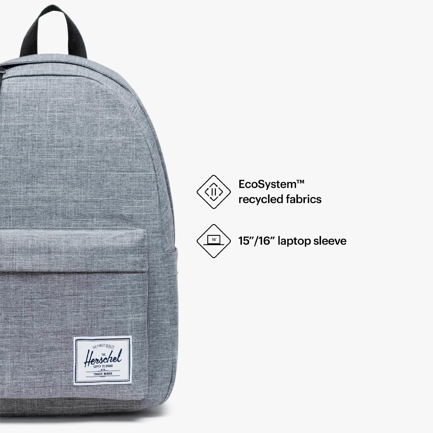 Herschel Supply Co. Unisex Herschel Classic Backpack Raven Crosshatch, XL - 30L - Image 6