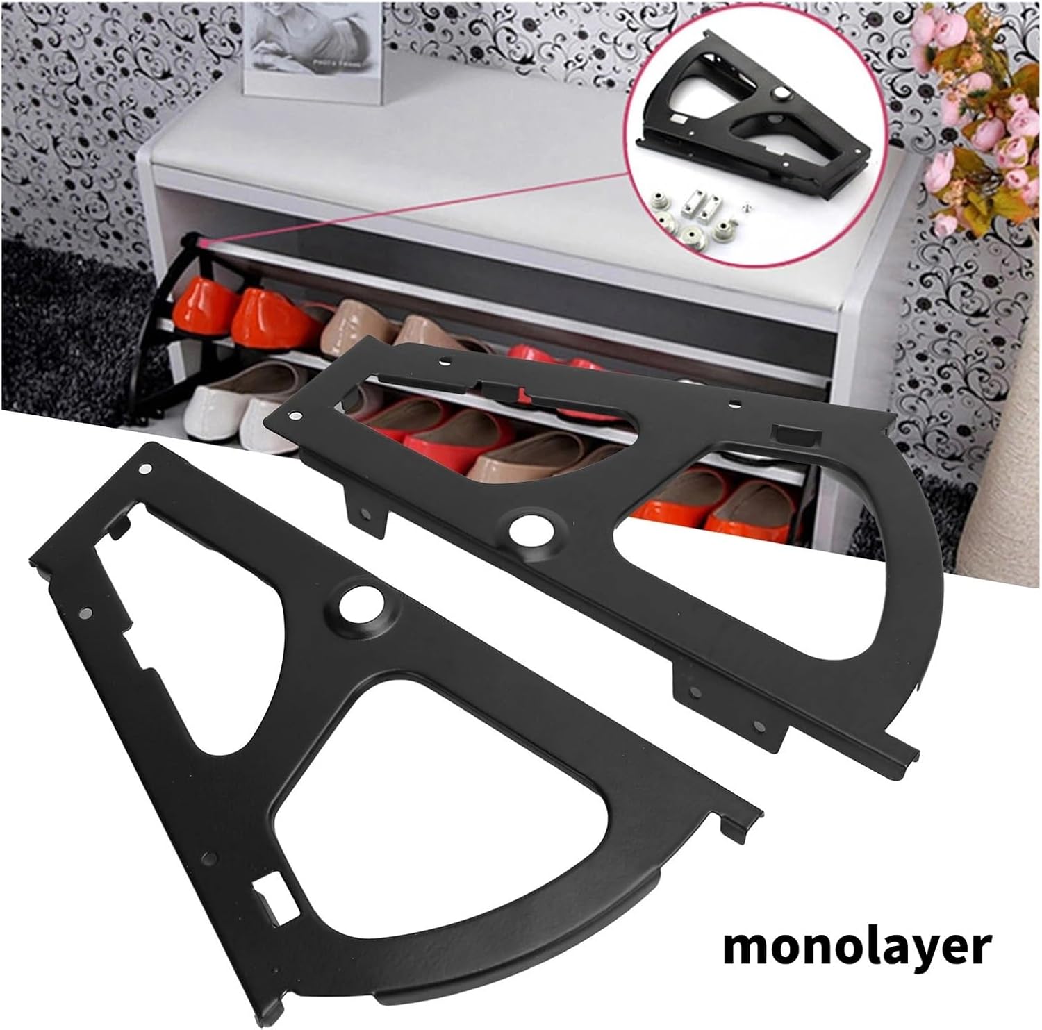 1/2/3-Layer Shoes Cabinet Hinges Home Universal Hinge Shoe Drawer Cabinet Hinge Rack Turning Over Furniture Hardware Fitting(1-Layer)