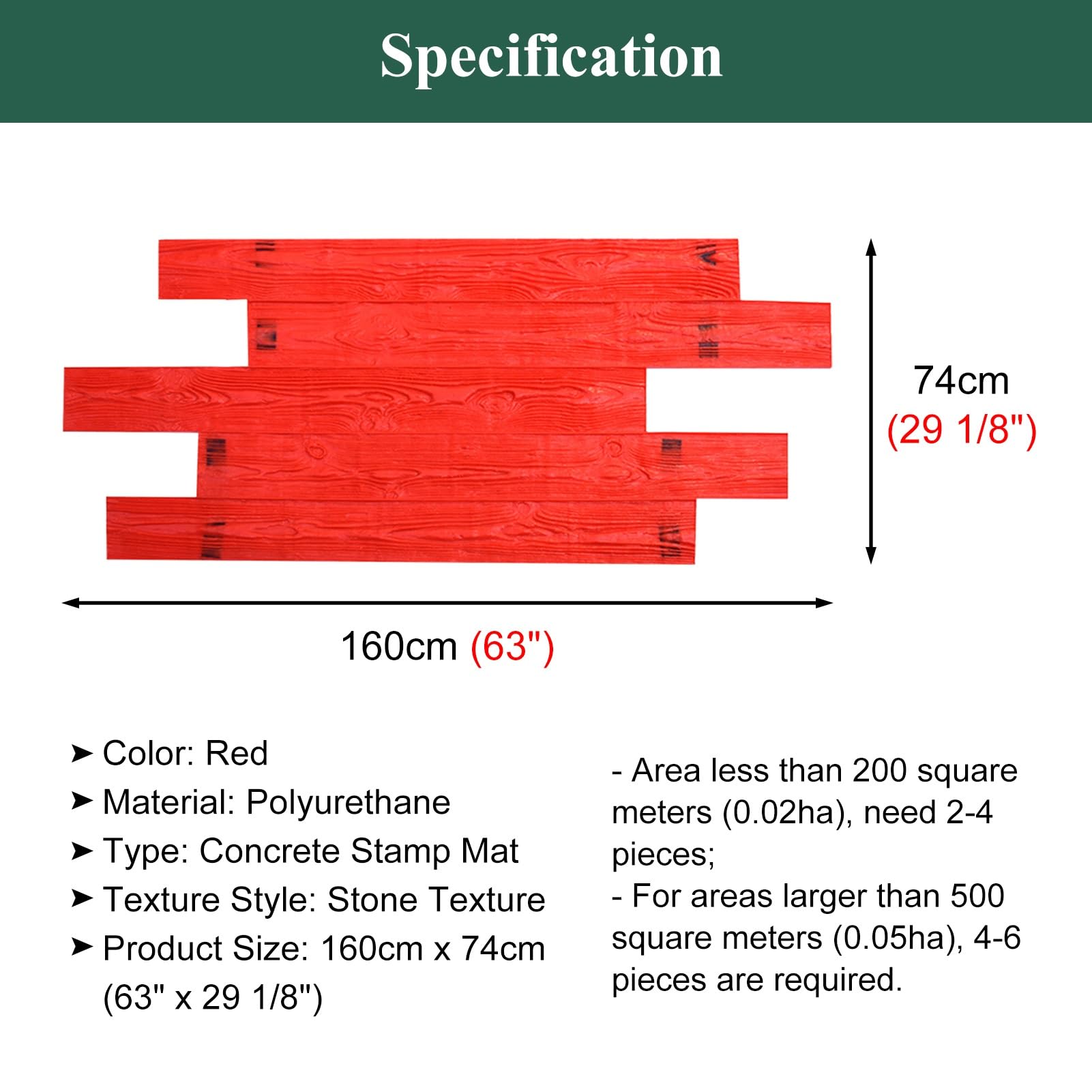 Tampone per timbri in calcestruzzo con motivo in legno, stampi per calcestruzzo naturale stampato per finitrice, stampi decorativi per cemento per patio