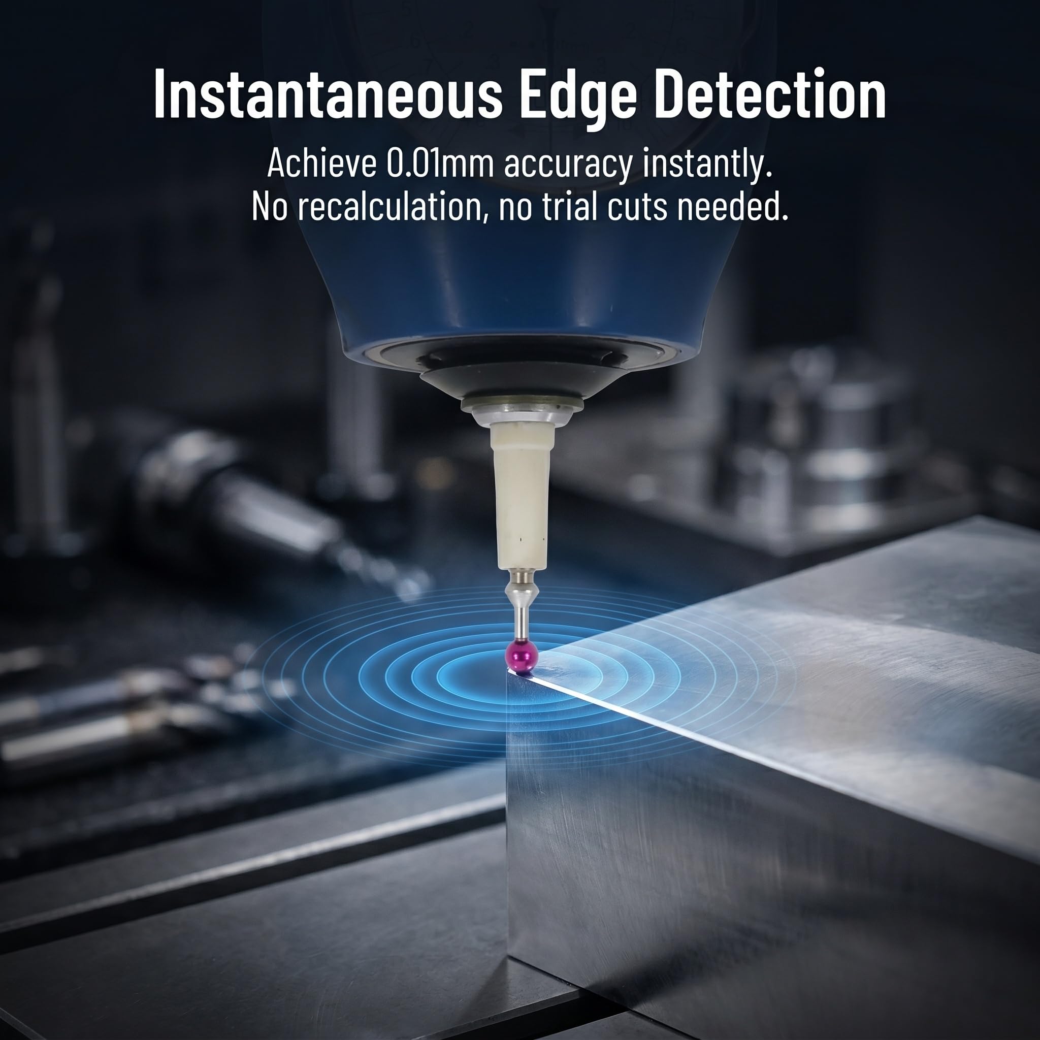 3D Kantenfinder Universal Detektor Werkzeug, 0,01 mm Genauigkeit, IP67 wasserdicht, mit Aufbewahrungsbox für CNC-Fräsen, Drehmaschine und Werkzeugmaschinen-Werkstückausrichtung