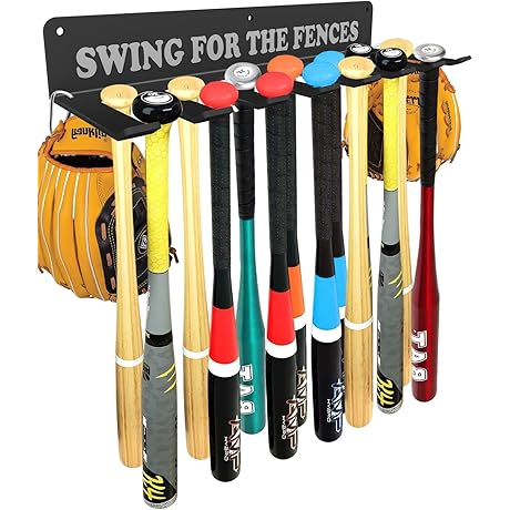 Baseball Softball Rack Hanger Organizer for Storage Hanging Bat Rack