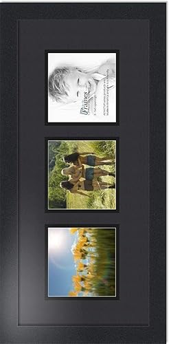 Miniatura 3 de ArtToFrames Marco de fotos de collage con 3 aberturas de 5 x 5 pulgadas y marco negro satinado