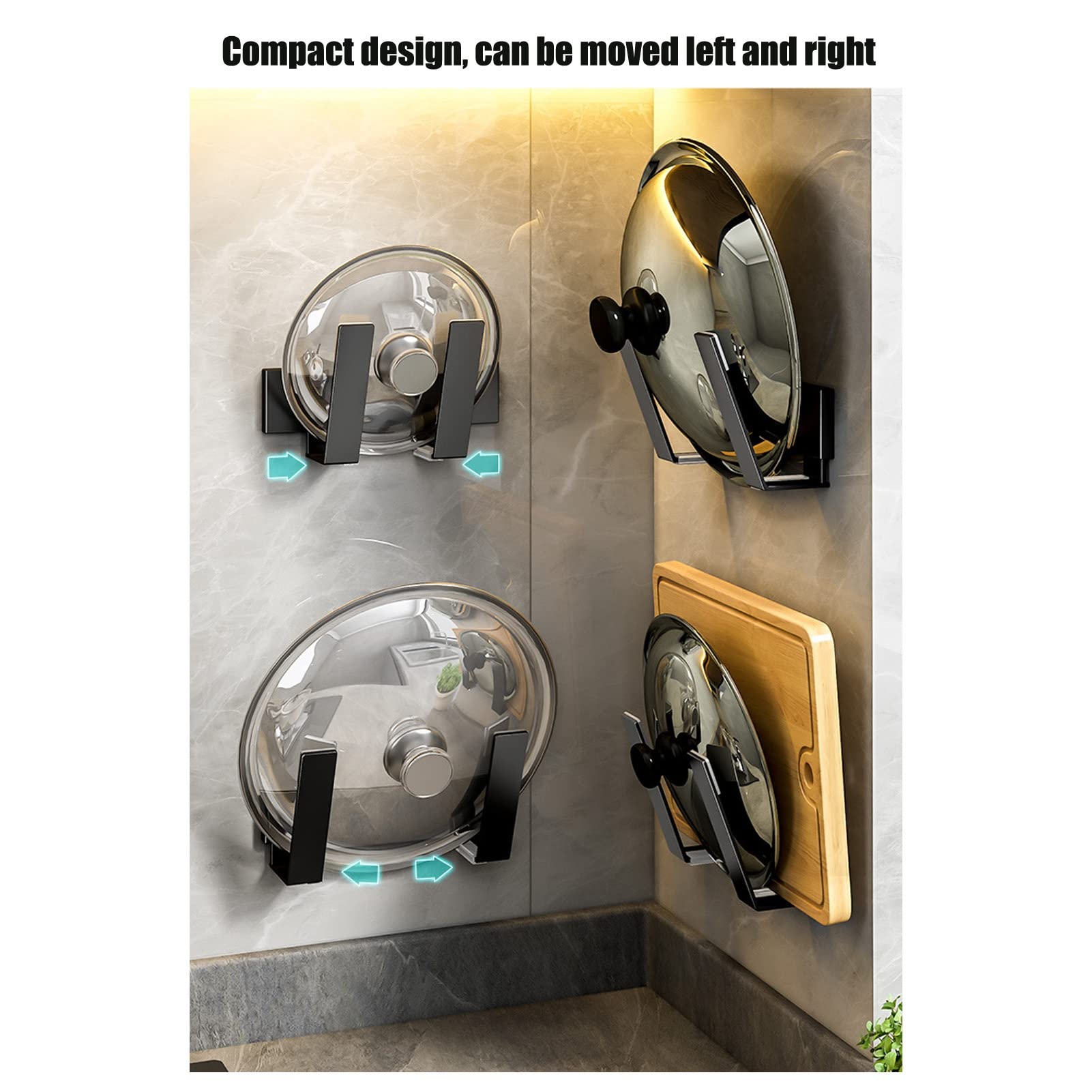 Topfdeckelhalter Selbstklebend Für Wand - Platzsparend Bis 30cm Deckel | Grün/Weiß