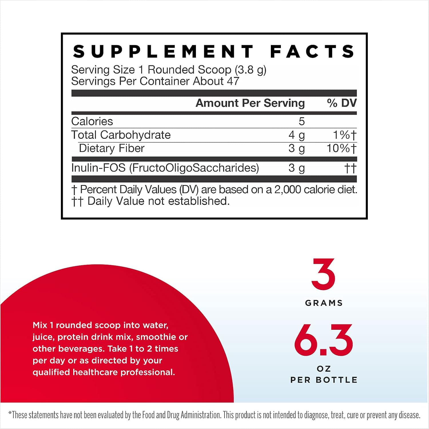 Jarrow Formulas Inulin FOS, Soluble Prebiotic Fibers That Promote Gut and Overall Health*, 6.3 oz Powder : Health & Household