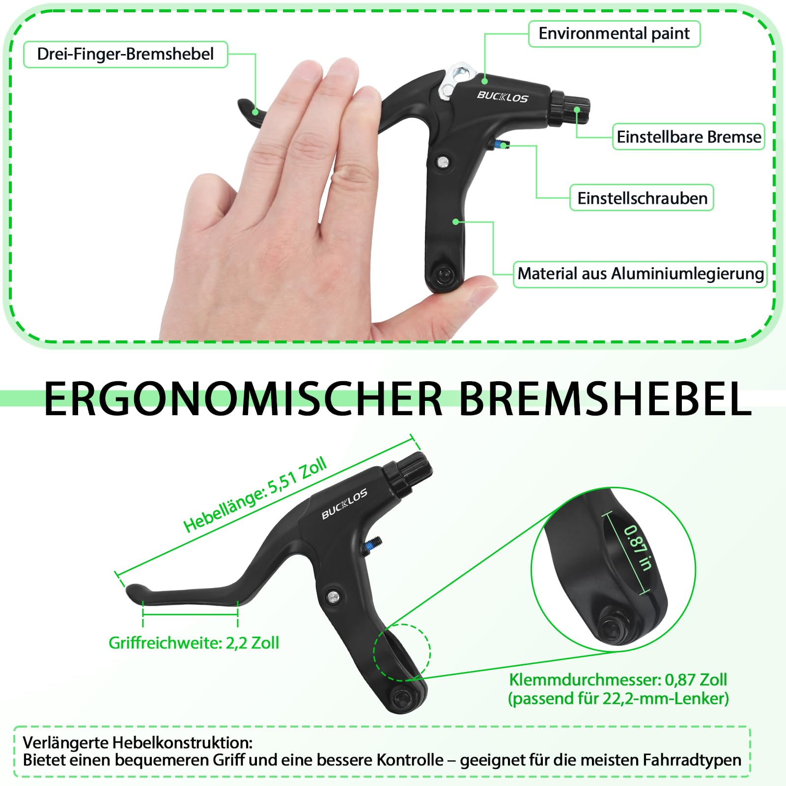 Juego de frenos de disco para bicicleta de montaña con palanca de aluminio, 160 mm Rotor/is/PM para bicicletas eléctricas/plegables/scooters/fatbikes