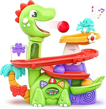 Move2Play, Air-Powered Dinosaur Ball Popper | 30+ Songs, Sayings, Lights | Baby & Toddler Toys Ages 6 7 8 9 10 12+ Months | Boy & Girl Gift for 1, 2+ Year Olds | Birthday Present