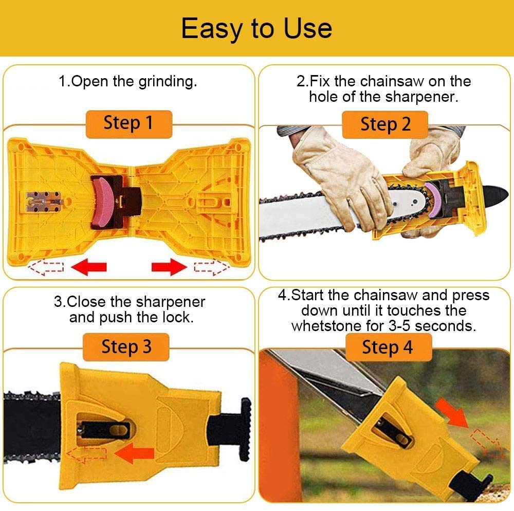Chain saw sharpener, chain saw sharpener set with 3 sharpening stones ...