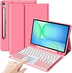 ProCase Keyboard Case with Touchpad for Galaxy Tab S10 FE/S10 Lite/S9 FE 10.9-Inch, Tab S9 11", Detachable Wireless Keyboard Folio Cover with Pencil Holder, Type-C Charging -Black