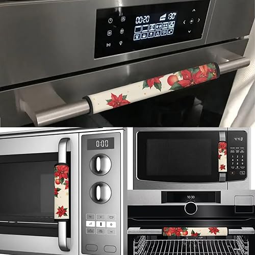 Vista 38 de 6 fundas lavables para manijas de puerta de refrigerador, protector antideslizante para nevera, horno, lavavajillas, mantener alejadas de huellas