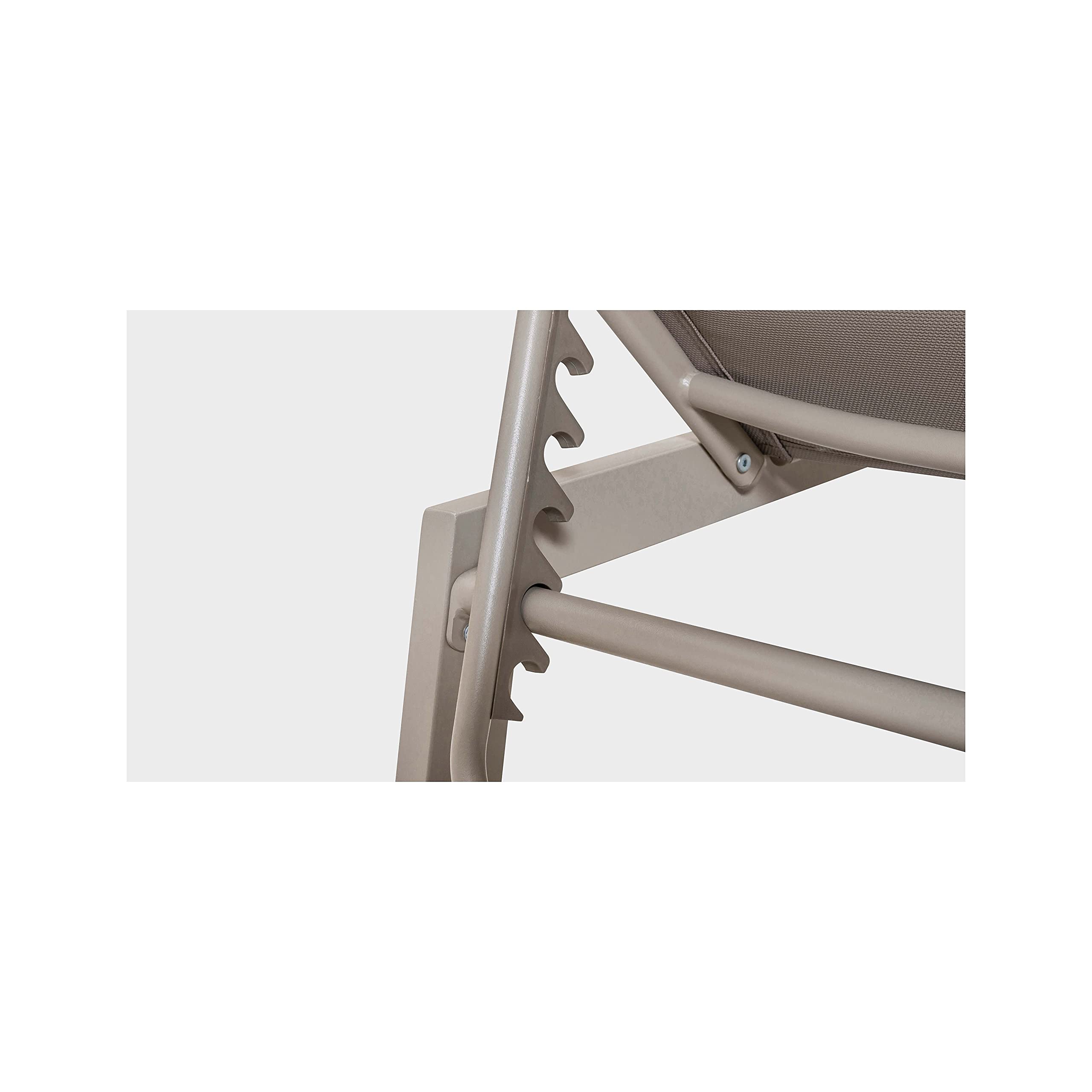 Oviala Lot de 2 Bains de Soleil en Aluminium et textilène Taupe
