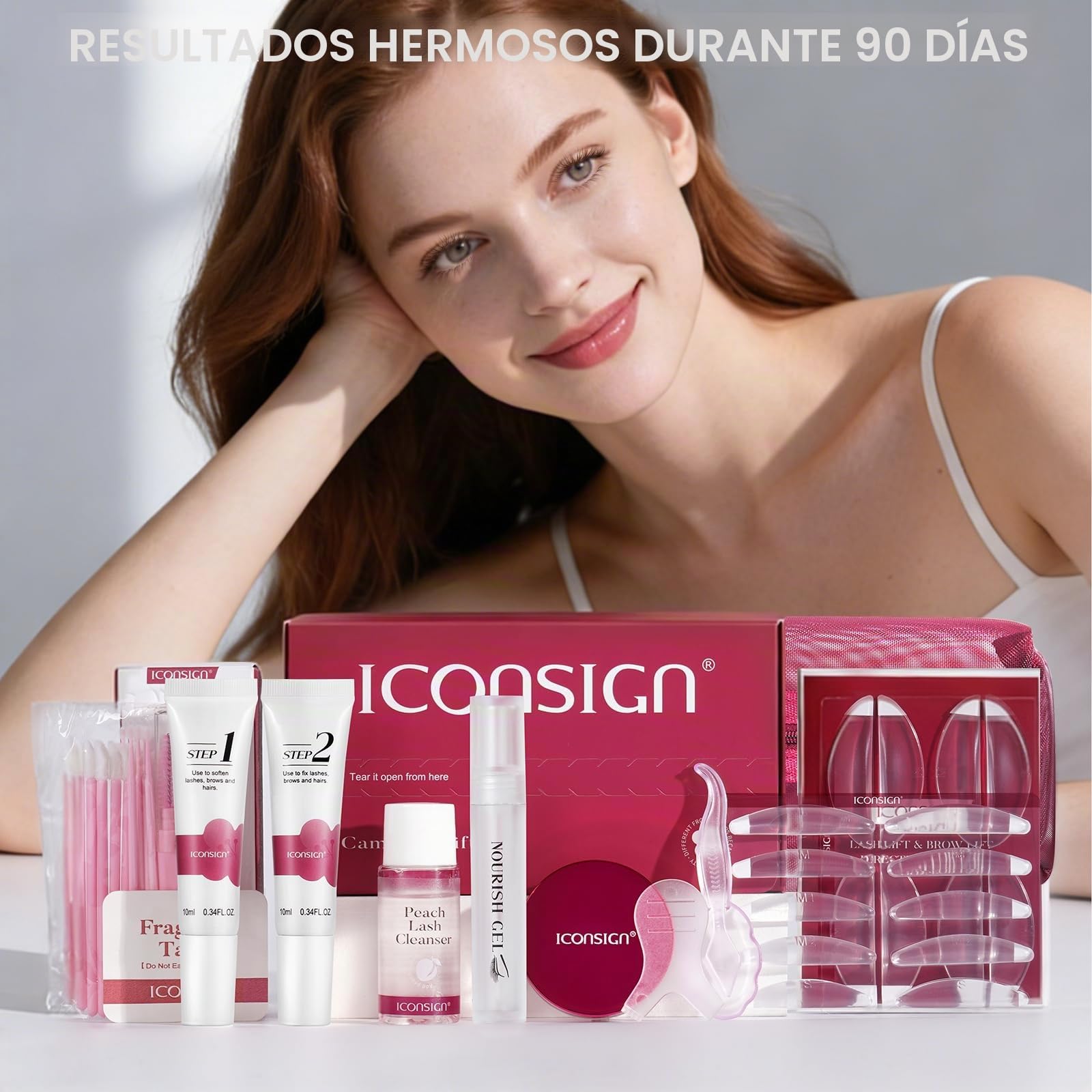 ICONSIGN Kit de lifting de cejas 2 en 1 con fórmula de extracto de plantas – Bálsamo profesional de permanente y peinado, duración de 8 a 10 semanas