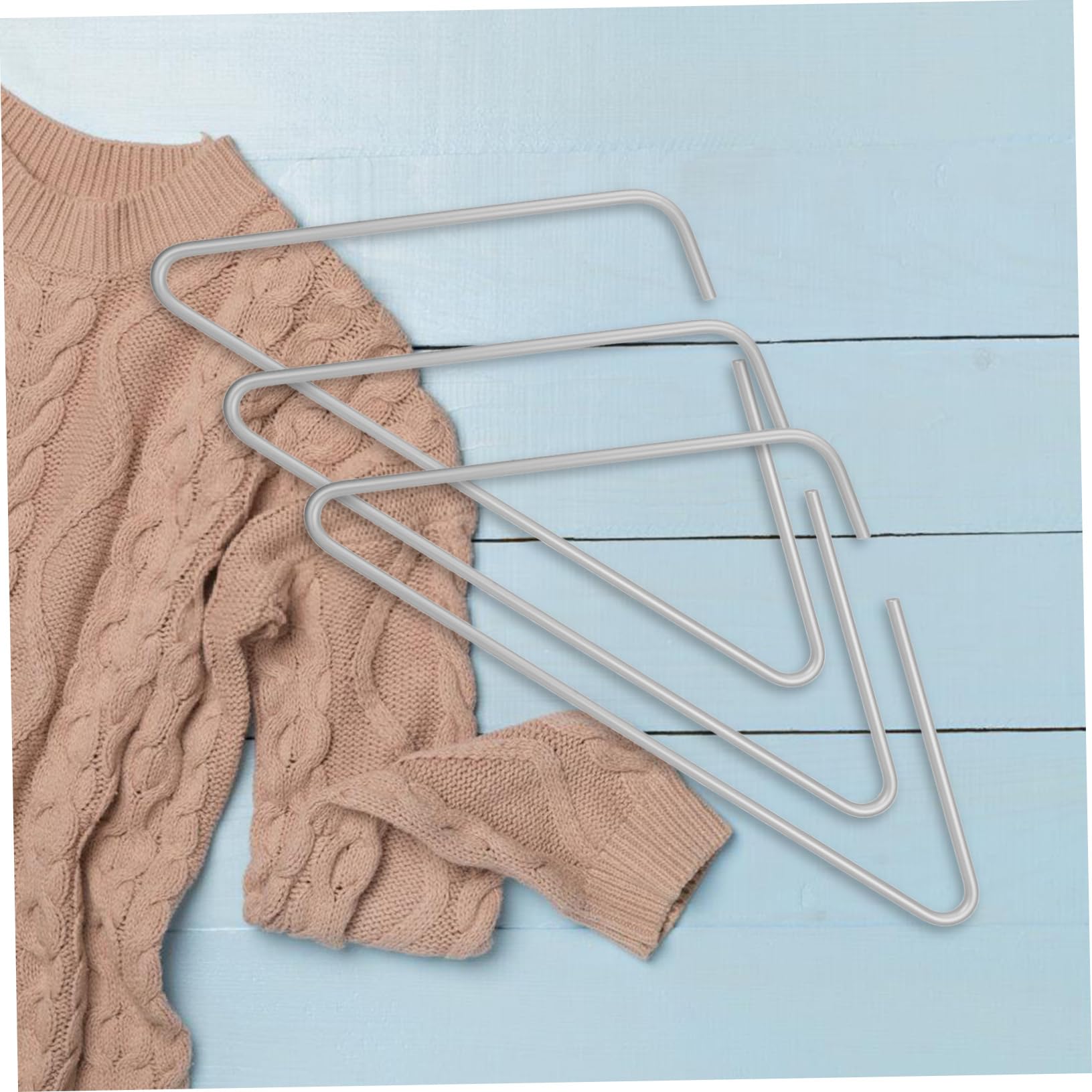 CHILDWEET Set 5 Grucce Appendiabiti Solidali in Lega di Alluminio Argento, Design Aperto Salvaspazio, per Maglioni e Completi, Antiscivolo e Resistenti