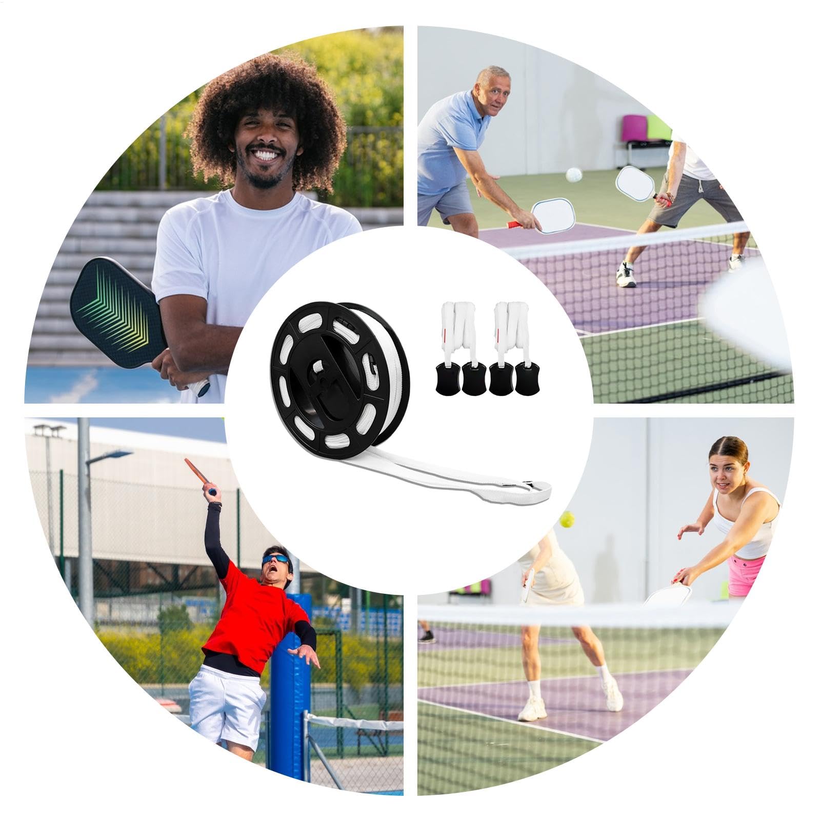 Generisch Pickleball Feldlinien für den Platz Klar Stabil Tragbar | Tennis Begrenzungsmarker für Rasen, Gras, Hinterhof, Park, Einfahrt, Terrasse, Gehweg, Beton, Asphalt, Hartboden,