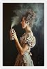 HQPCNGZ Retro Women Smell Stink Poster Mid Century European Lady Classic Art Humor Funny Bad Mist Female Portrait Print Home Bedroom Toilet Bathroom Wall Decor 24x36 inch Unframed