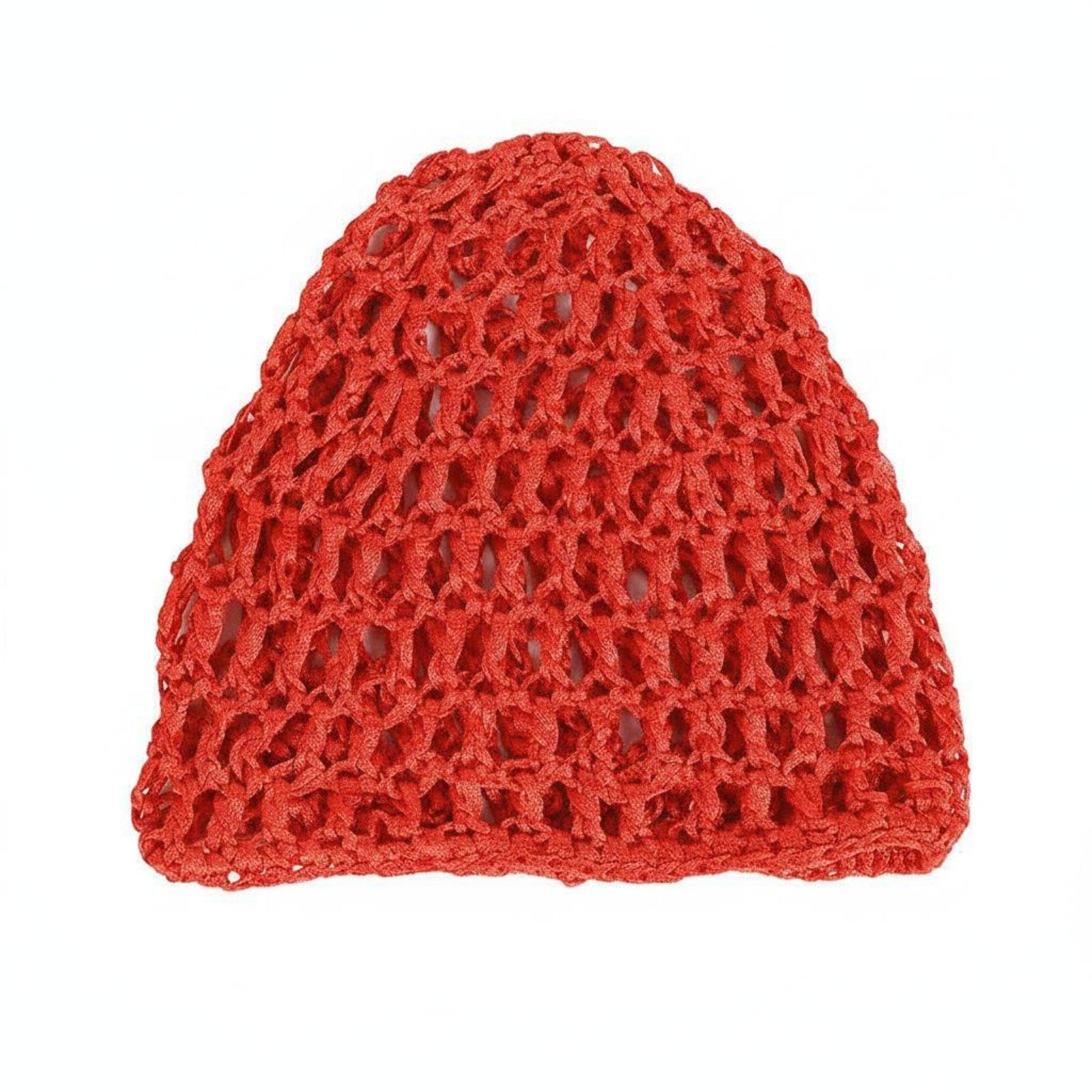 Hollow Out Knit Cap Breathable Hollow Out Head Cap Fit Mesh Skullcap for Women, Men, Casual Wear, Sleeping, Food Service Red|Clothing, Shoes & Accessories| Womens Accessories| Hats-image-25