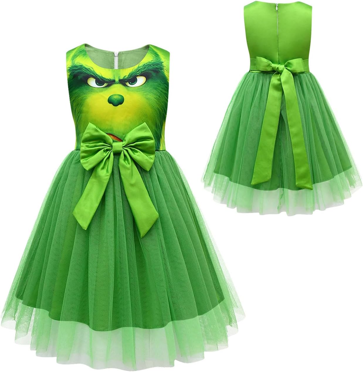 Kids Girls Princess Dress Sleeveless Cartoon Casual Dress 3-10 Years