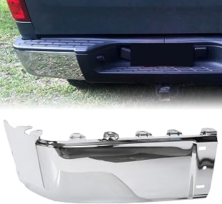KUAFU Rear Bumper End Cap Compatible with 2007-2014 Chevy Silverado GMC Sierra 1500 2500 3500 Replacement for 15284307 GM1104149 W/O Sensor Hole Steel Driver Side Chrome