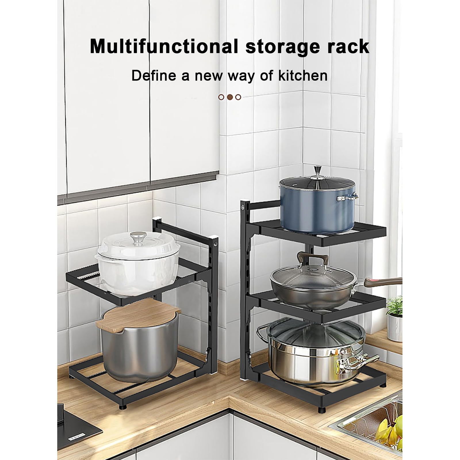 Pots and Pans Storage Rack for Cabinet Under Cabinet, 20.47
