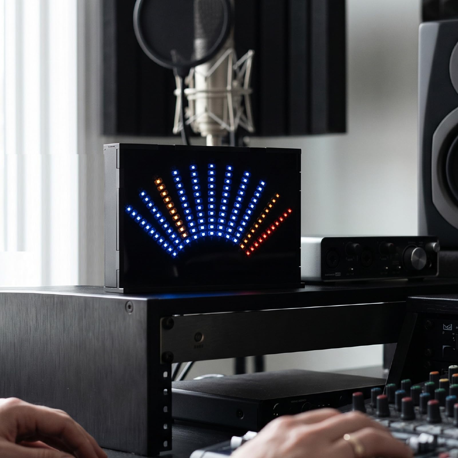 Cocoarm Fächerförmiges LED-Musikspektrumdisplay, VU-Meter mit