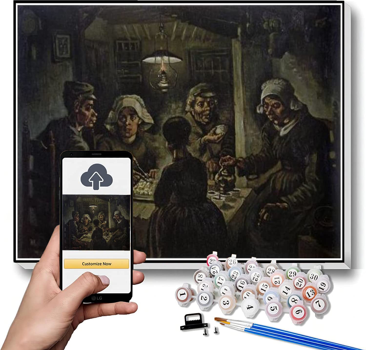 Paint by Numbers Kits for Adults and Kids The Potato Eaters Painting by Vincent Van Gogh Paint by Numbers Kit for Kids and Adults 50X75CM