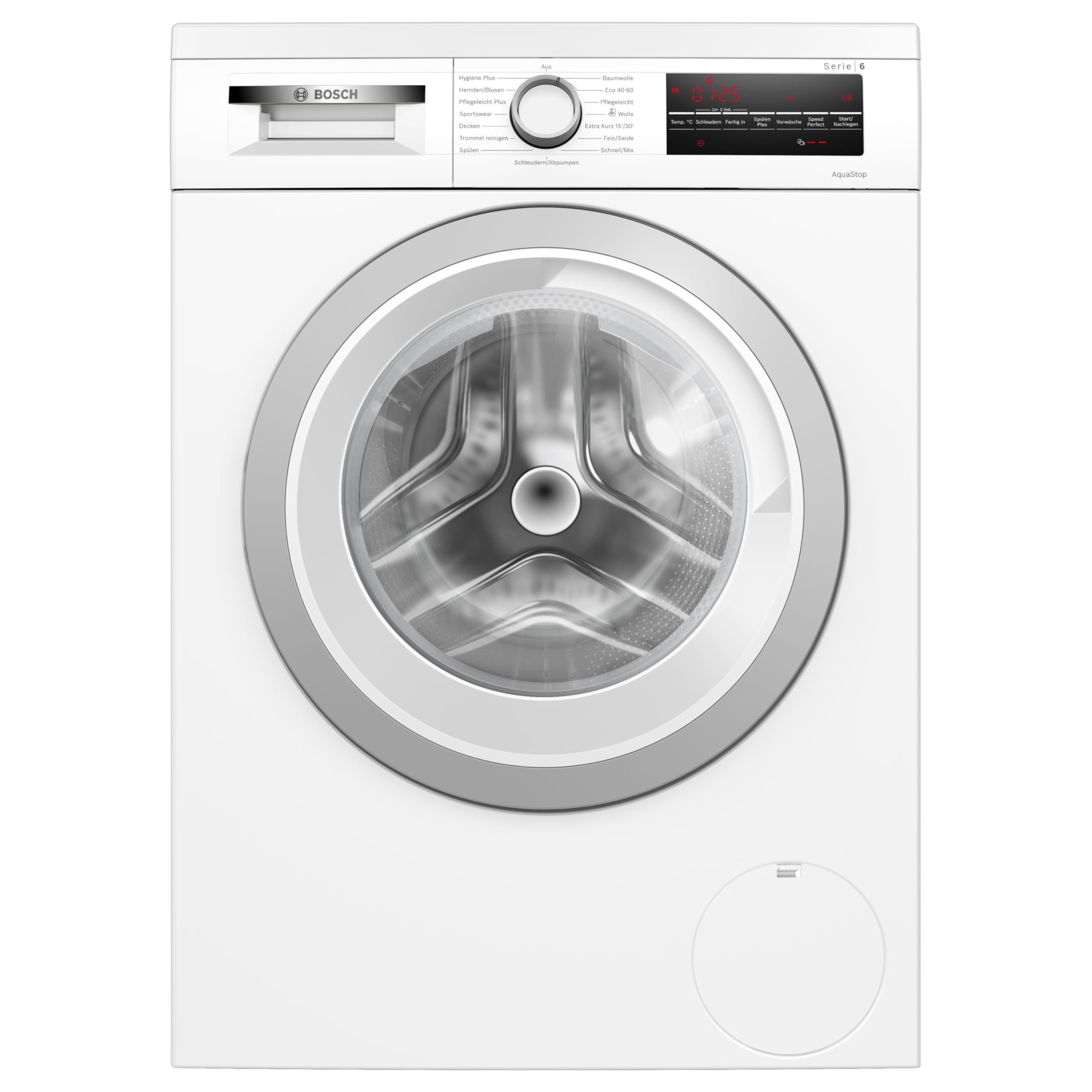 Bosch WUU28T70, Serie 6, lavatrice 8 kg, 1400 giri/min, da incasso, lavaggio veloce con SpeedPerfect, funzione di ricarica, Hygiene Plus, tamburo vario, silenziosa grazie all'EcoSilence Drive, display
