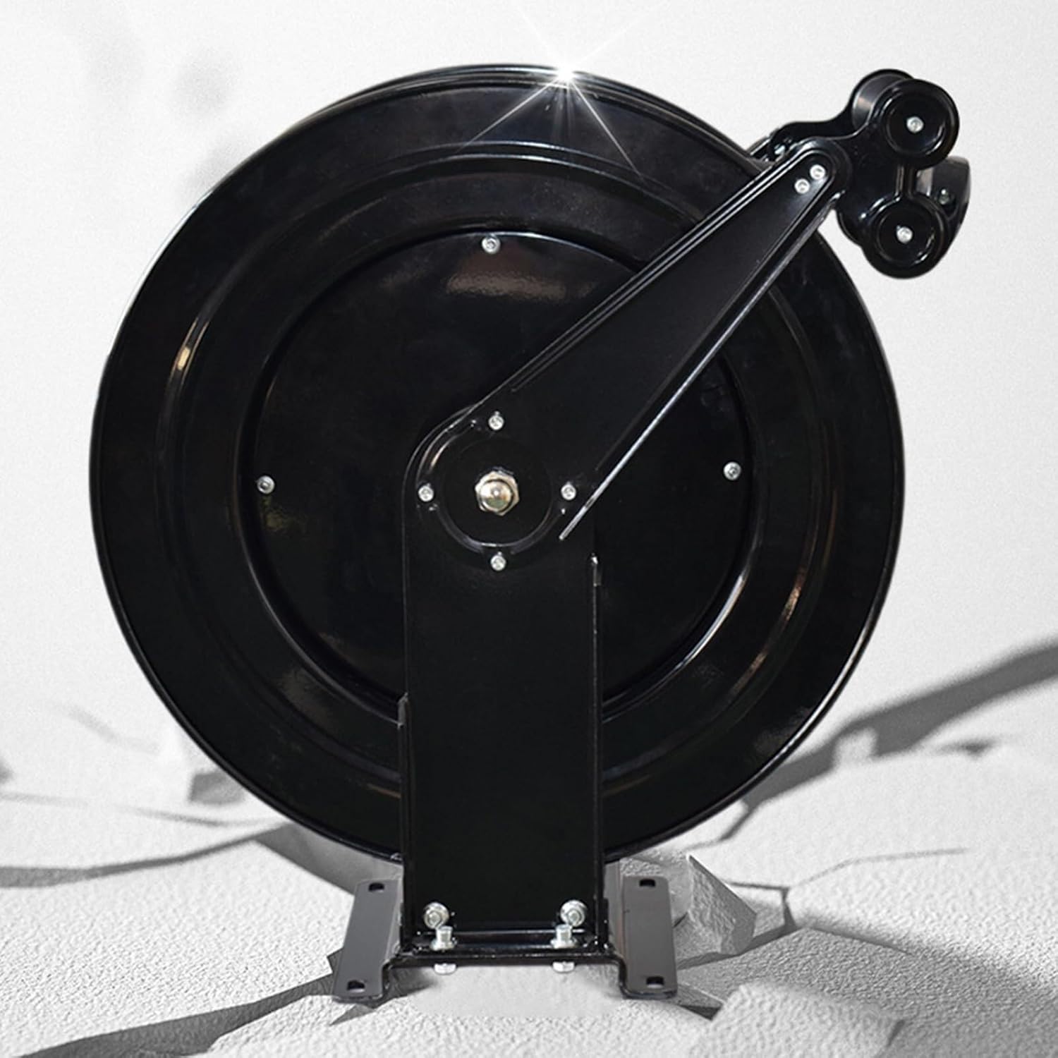 Automatic Retractable Hose Reel Automatic Retractable Pressure Washer Hose Reel, Heavy Duty Steel, Storage Solution for Water Air Oil(25m)