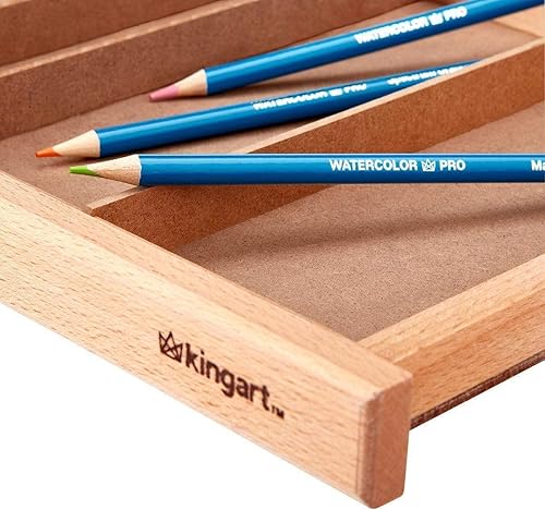 Miniatura 6 de KINGART 723N Caja de almacenamiento de madera con 6 cajones para artistas, 15-34 pulgadas de ancho x 10 pulgadas de profundidad x 6-12 pulgadas de