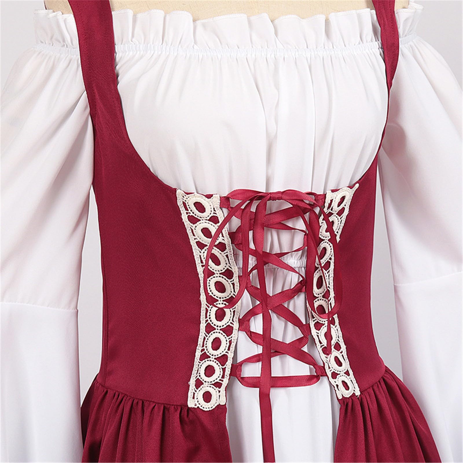 Genérico Vestidos Mujer Halloween Costume - Disfraz Medieval para Mujer Vestido Largo Disfraces De Hombros Descubiertos sobre Cosplay Vestido Retro